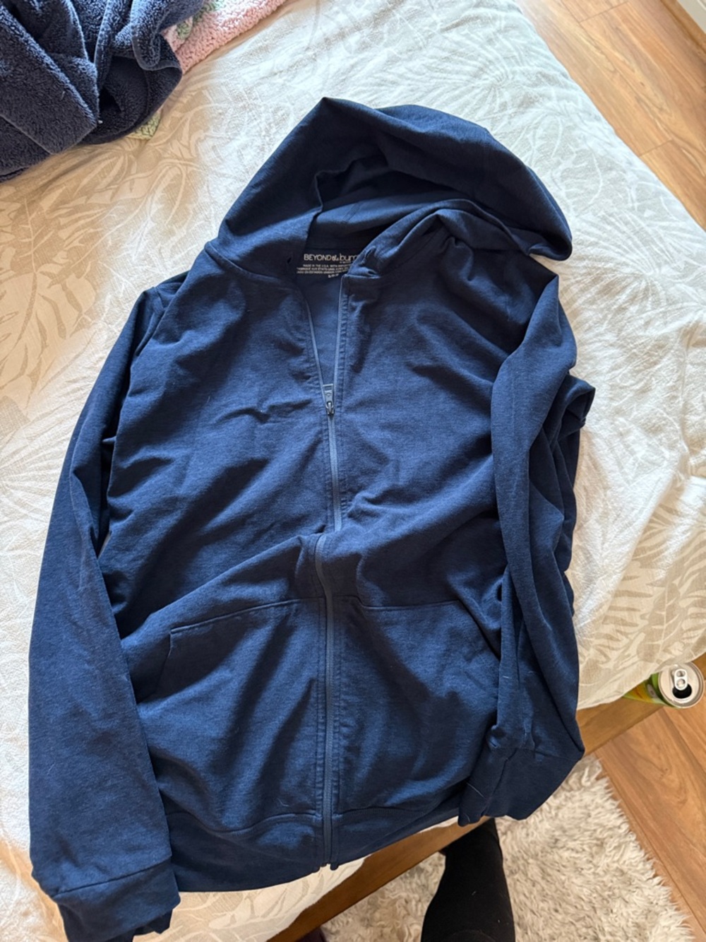 Beyond the Bump Navy Zip-Up Maternity Hooded Sweatshirt